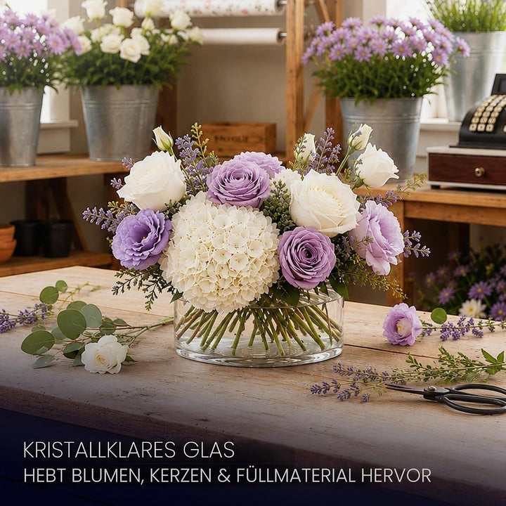 Royal Imports Dekorative Blumenvase aus Glas für Zuhause oder Hochzeit, Zylinderform, 10,2 cm hoch,