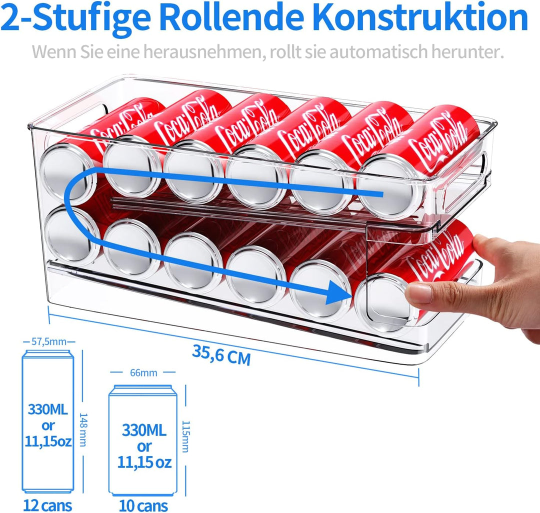 BingoHive Rollen Kühlschrank Organizer Dosenspender Dosenhalter Kühlschrank Dosen Organizer Kühlschr
