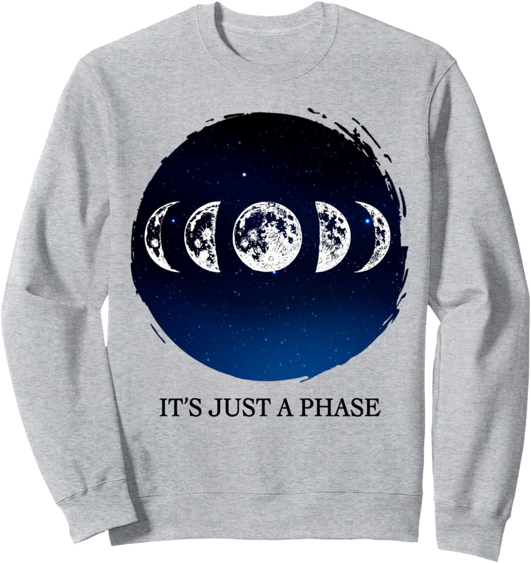 Lunar Moon Phases Nerdy Space &amp; Science Waxing Halbmond Sweatshirt