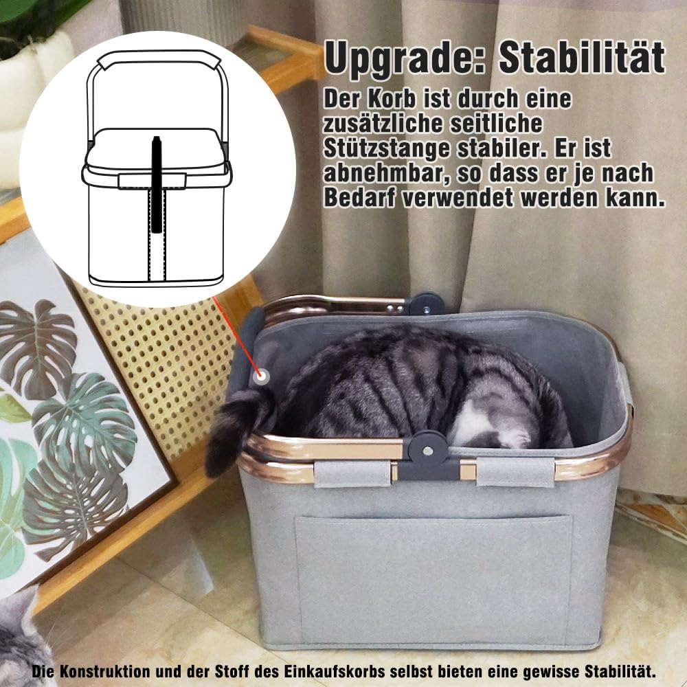 Diurwur® 30L Einkaufskorb 2pcs Erschwinglich Faltbar Tragekorb Gross Einkaufstasche Picknickkorb Kla