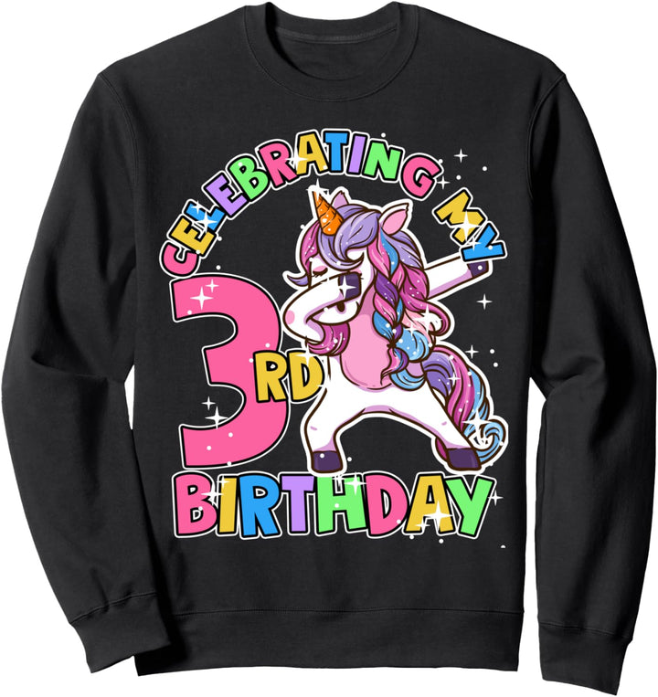 3. Geburtstag Mädchen Einhorn Dabbing Party Pretty Kids Sweatshirt