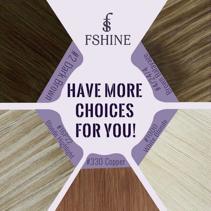 Fshine Tape in Extensions Echthaar 20 Stücke Echthaar Extensions Tape Goldblond mit Mittelblond für