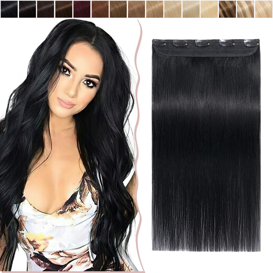 SEGO Clip in Extensions Haarverlängerungen Remy Echthaar 7A ein Teilig Haarteil 100% Human Haar Glat