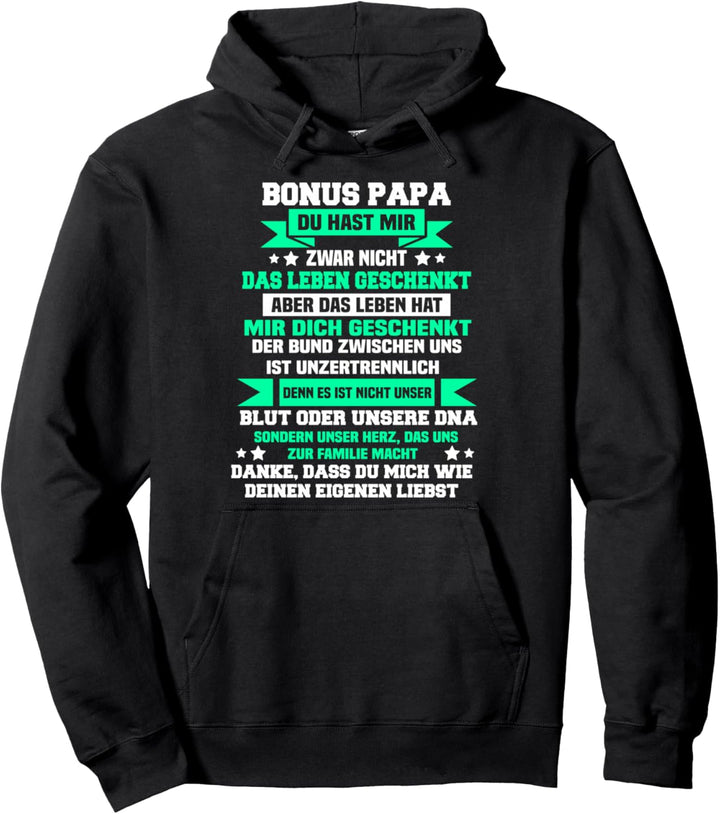 Bonus Papa Stiefpapa Stiefsohn Stieftochter Pullover Hoodie