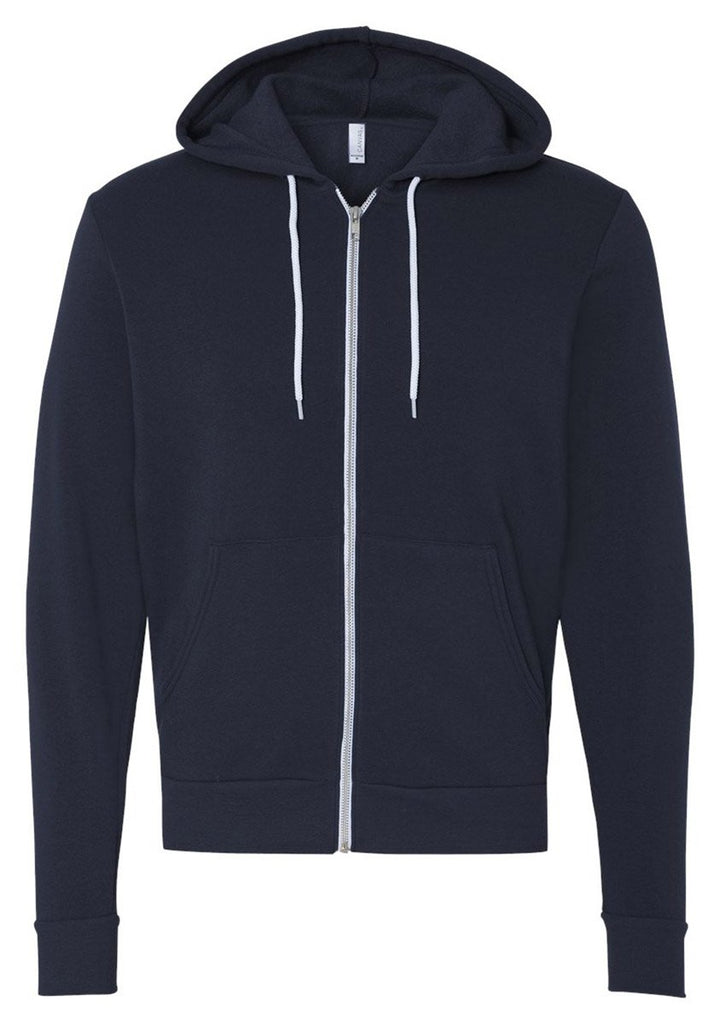 Bella+Canvas Unisex Sweatjacke Poly-Cotton Full Zip Hoodie Blau Navy XXL