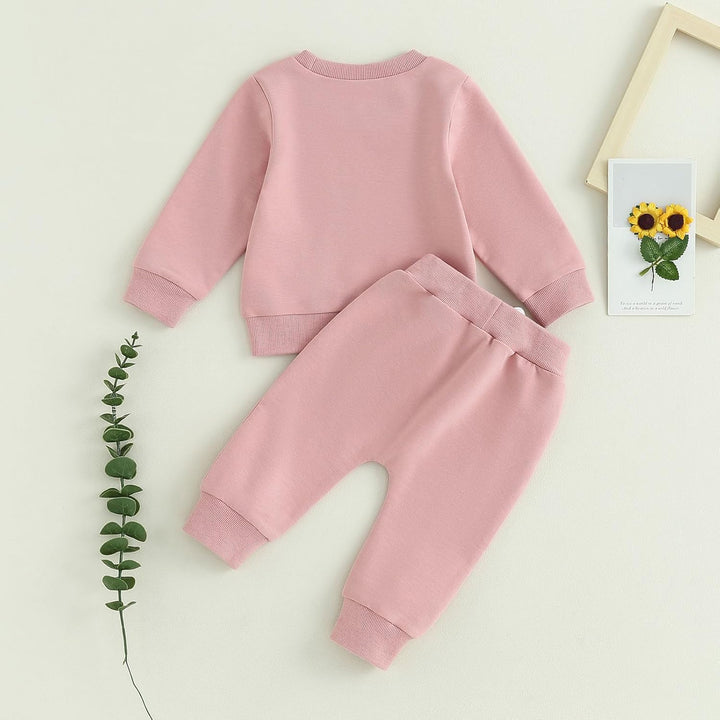 Himllauen Baby Mädchen Kleidung Sweatshirt + Lange Hose Zweiteiler Babykleidung Set Kleinkind Outfit
