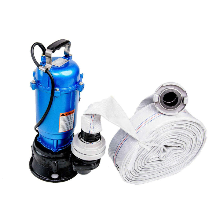 FÄKALIENPUMPE 550W M PUMPE WASSERPUMPE mit 2" STORZ C KUPPLUNG und 20m SCHLAUCH Tauchpumpe
