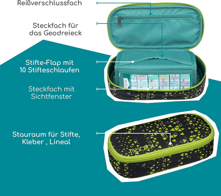 neoxx - Jump Schlamperbox Code Breaker - Recycelte PET-Flaschen, Hauptfach mit Reissverschluss, 10 S