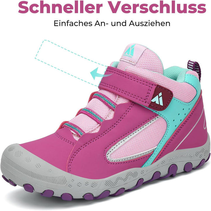 Mishansha Kinder Wanderschuhe Trekking Wanderstiefel Outdoor Trekkingschuhe 33 EU Verkehr Violett, 3