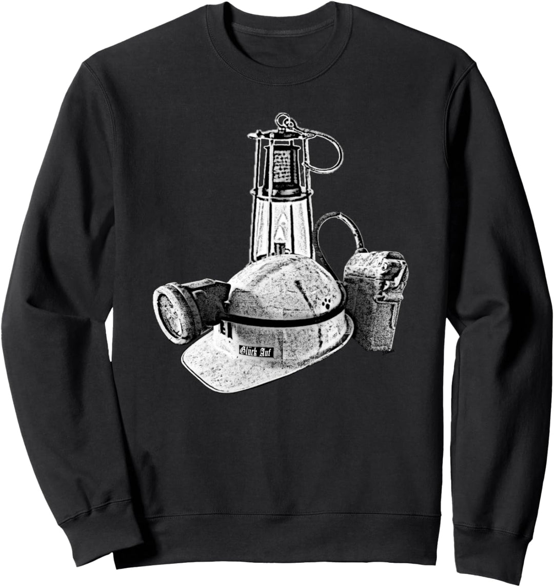 Ruhrpott pulli Bergmannshelm Grubenlampe Glück auf Sweatshirt