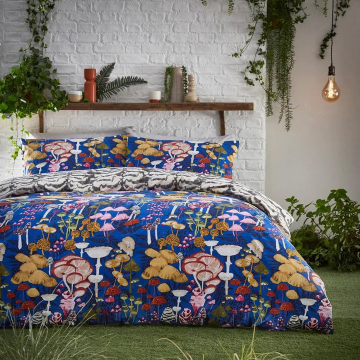 furn. Amanita Bettbezug-Set, Kobaltblau, Einzelbett Einzelbett Kobalt, Einzelbett Kobalt