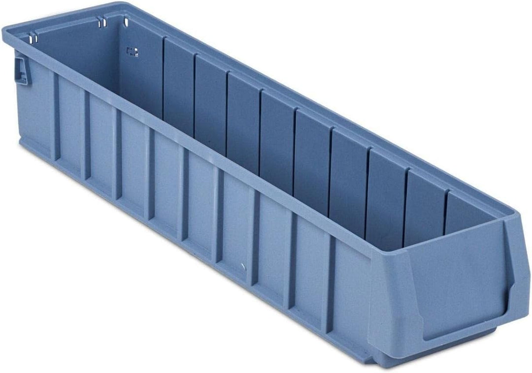 SparSet 5x Regalkasten 500 SN mit Etikett &amp; Schutzhaube | HxBxT 9x11,7x50cm | 3,5 Liter | Sichtlager