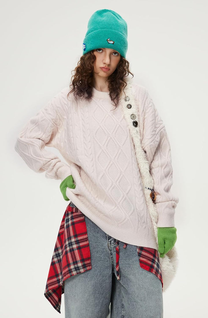Aelfric Eden Herren Basic Pullover Damen Oversized Strickpullover Rundhals Unisex Einfarbig Pulli Ge
