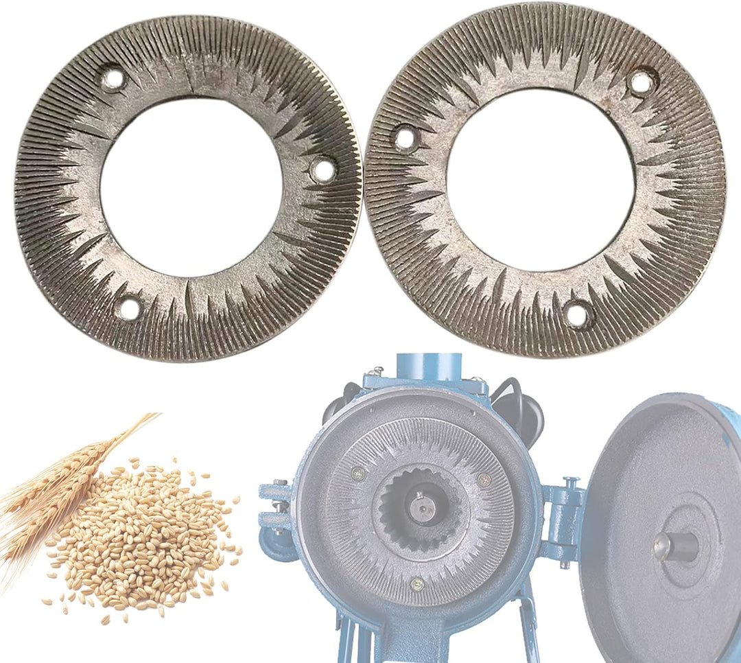 OUKANING 2x Ersatz-Schleifscheiben für Getreidemühle, 8mm Premium-Gussstahl, Korrosionsbeständig, 77