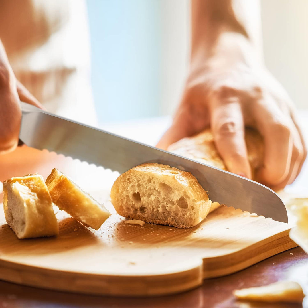 Joeji's Kitchen 5-in-1 Messerset aus Edelstahl - Scharfe Küchenmesser Set mit Brotmesser Kochmesser