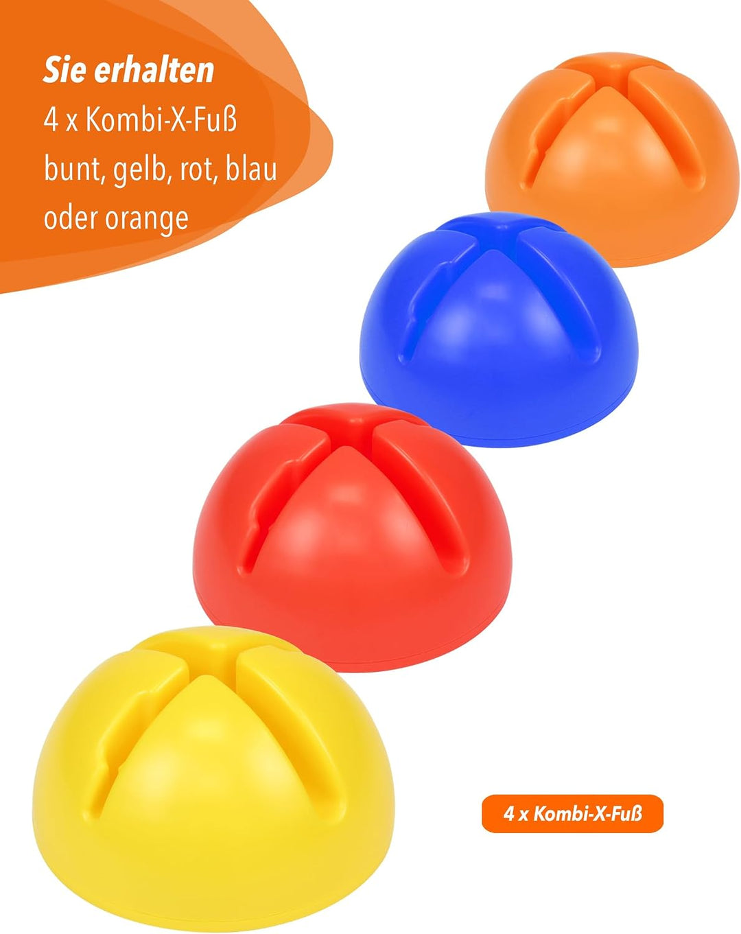 4 x X-Fuss (Bunt), Bunt