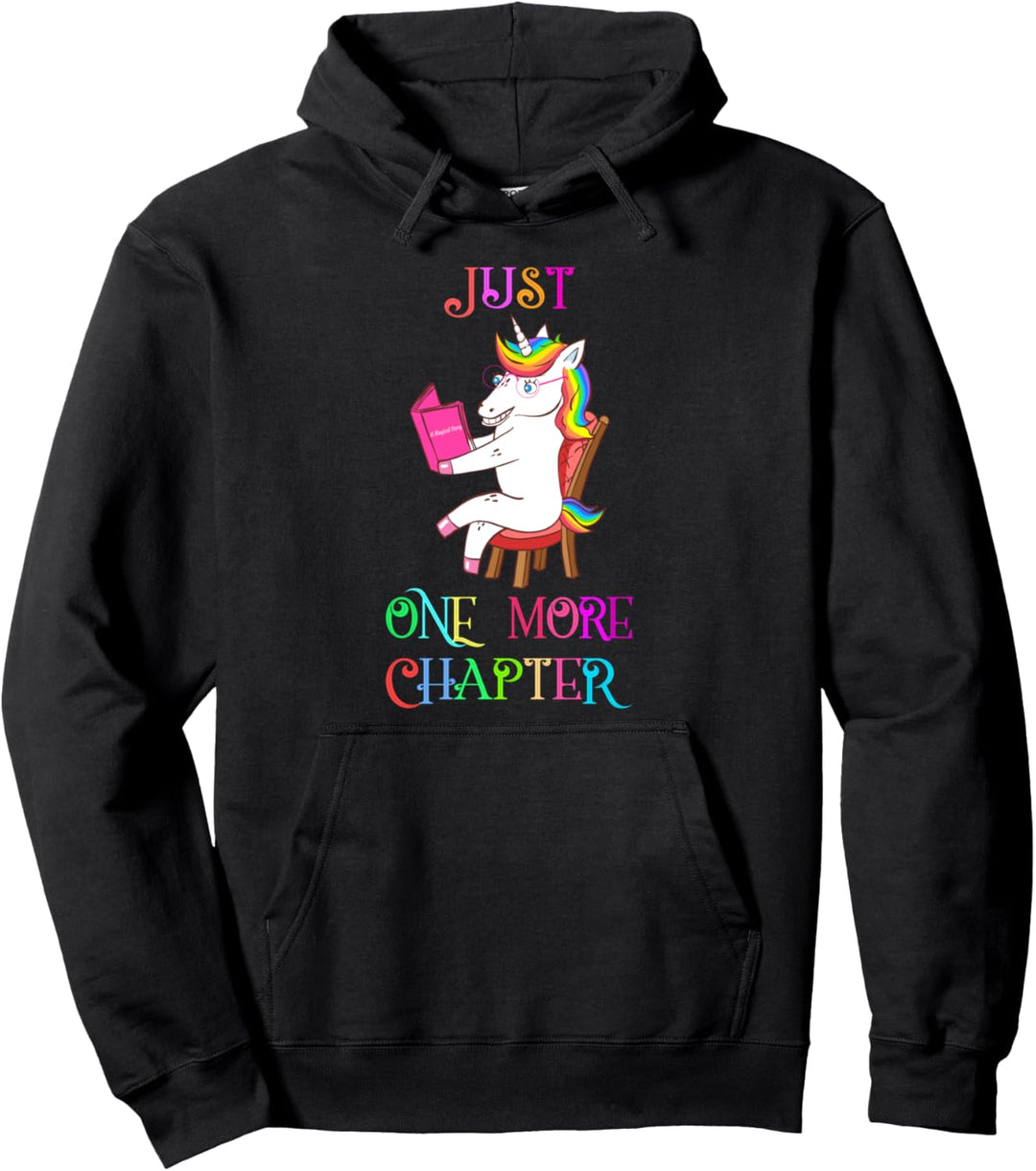 Unicorn Librarian Book Collector Gift Just One More Chapter Pullover Hoodie