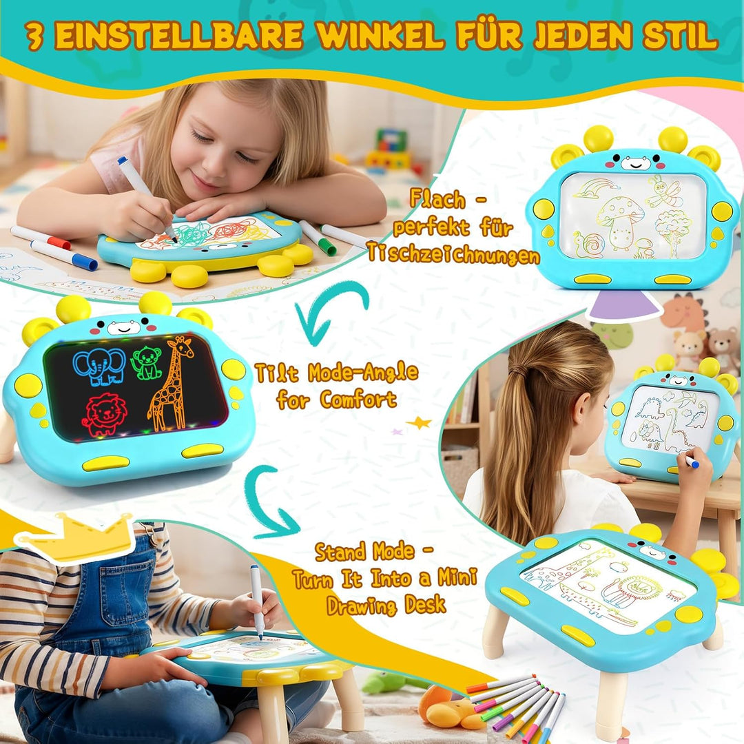 Leuchtendes Led Zeichenbrett für Kinder, Led Zeichenbrett mit 8 Farben Stift, 8 Beleuchtungsmodi, Ab