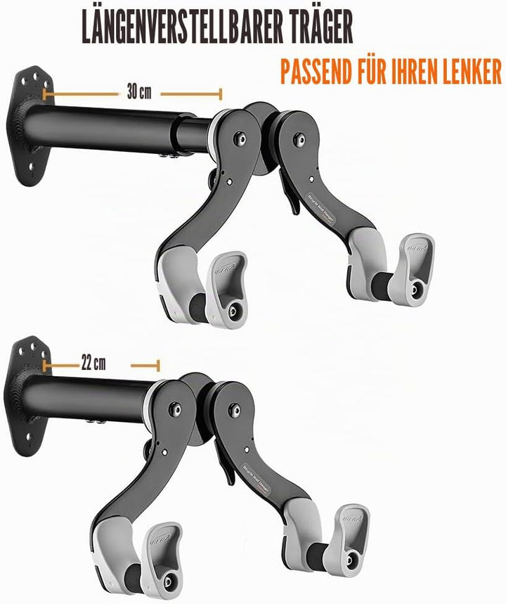 Ibera Fahrrad-Wandhalter, Fahrradaufbewahrung, Horizontal Wall 45 ° Winkel einstellbar, Single Aufbe
