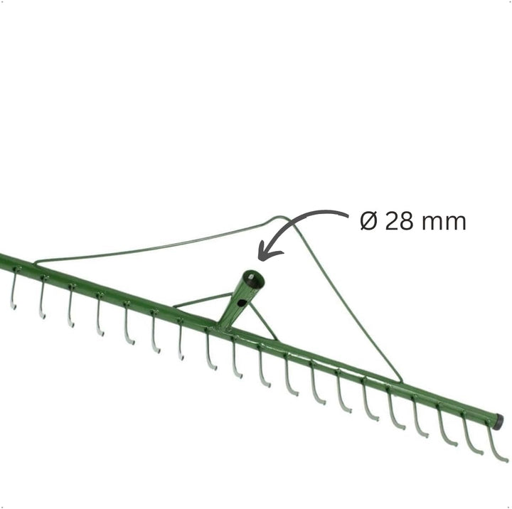 Rekord Heurechen mit 22 Zinken Breite 80 cm aus Stahl, pulverbeschichtet - ohne Stiel, Laubrechen, R