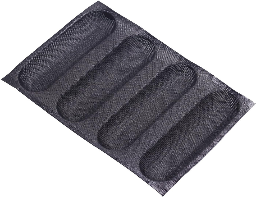 4-Mold Silikon Non-Stick perforiert Backen Matte Form Long Loaf Brot Schimmel 4 Hohlraum Ofen Pan