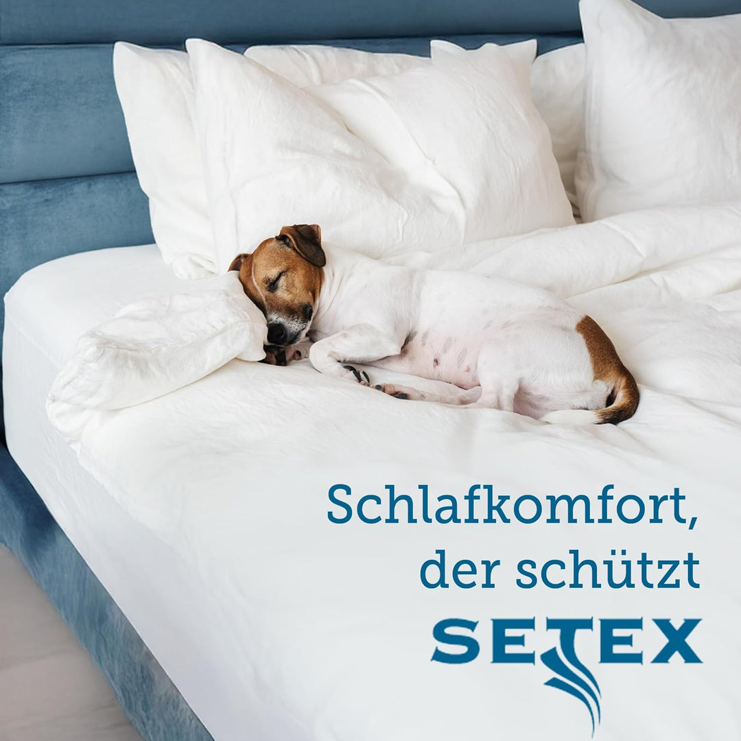 SETEX Wasserdichter Molton Matratzenschutz, 3-lagig, 100 x 200 cm, 100 % Baumwolle, Generation, Weis