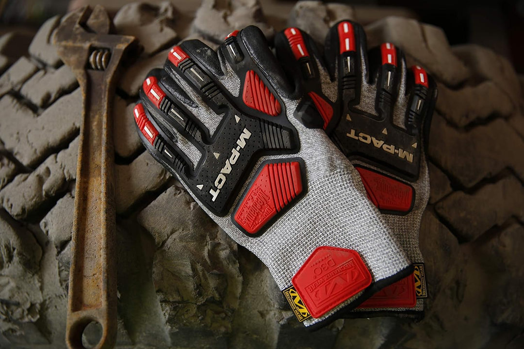 Mechanix Wear Mechanix Herren M-pact® Knit Cr5a5 rękawiczki (L, szare/czarne) Schnittfeste Handschuh