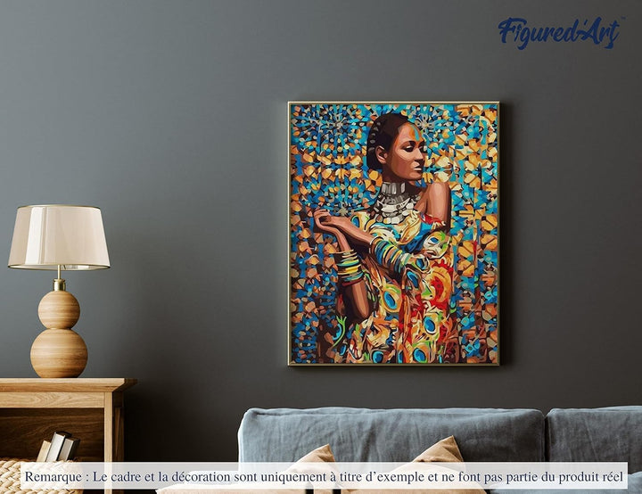 Figured'Art Malen Nach Zahlen Erwachsene Löwe in der Savanne - Paint by Numbers Basteln DIY Bastelse