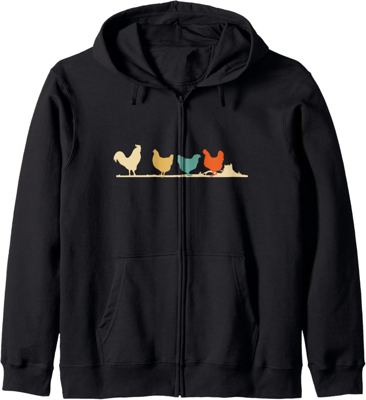 Hühner Vintage Retro Huhn Geflügel Bauer Geschenk Kapuzenjacke