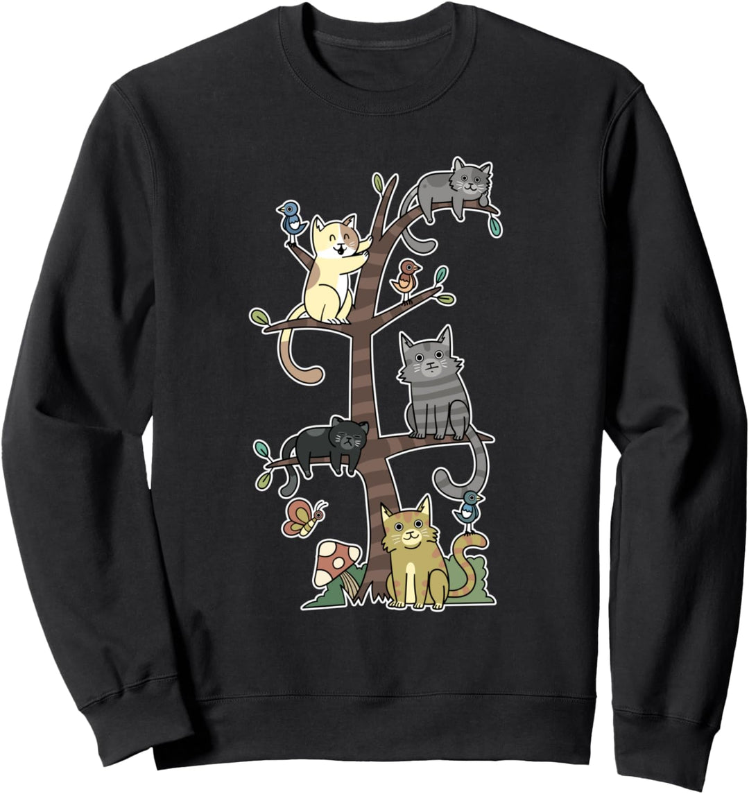 Katzen Kätzchen auf einem Baum Haustier Katze Rettung liebt Sweatshirt