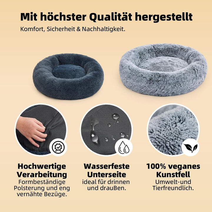 Hundebett Katzenbett 50 cm Waschbar flauschig orthopädische Hundebetten grosse und kleine Hunde Katz
