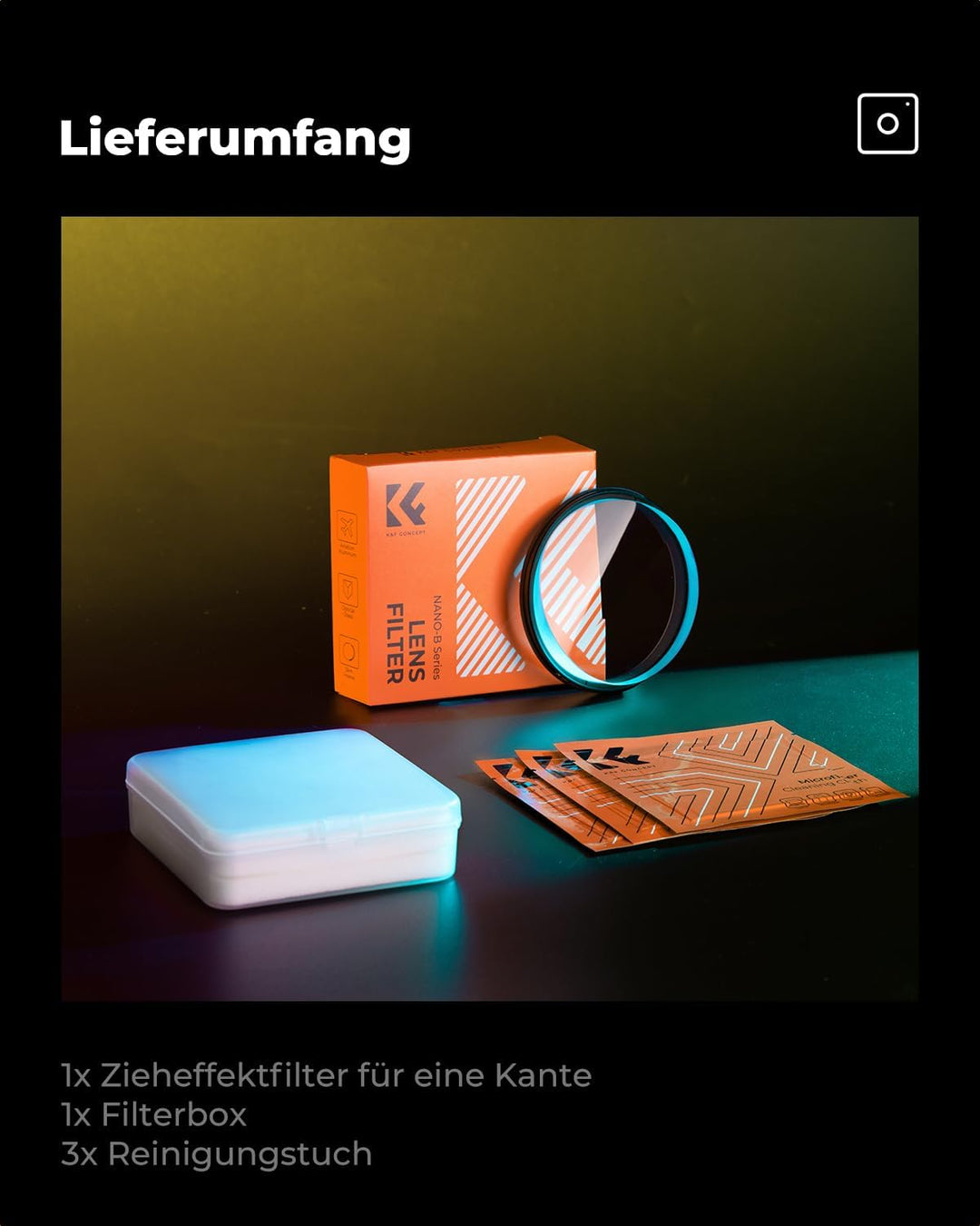 K&F CONCEPT 58mm Einzelbewegungsunschärfe-Effektfilter Optisches Glasprisma Spezialeffekt-Kameraobje