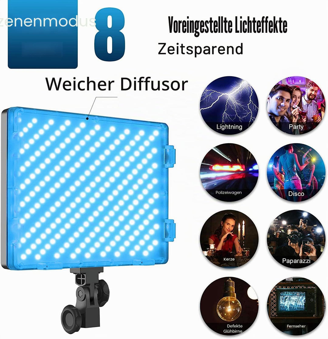 GVM RGB Videolicht Panel mit Lichtstativ Set, 2er Pack 50W LED Fotolicht mit APP Steuerung, 3200K-56