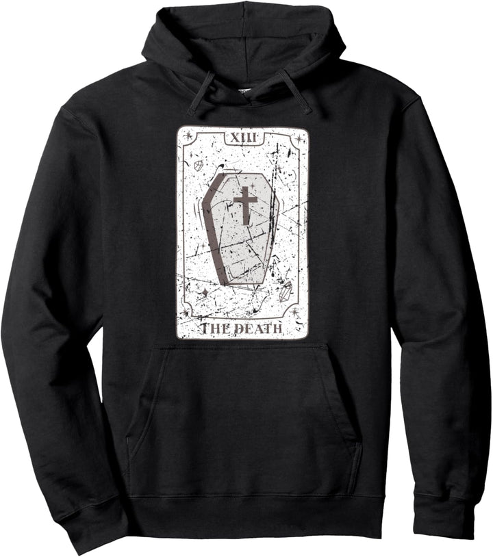 Gothic Hexe Tarot Kartendesign The Death Kawaii Goth Witchy Pullover Hoodie