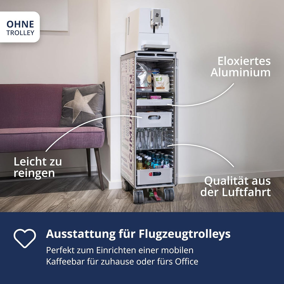 Ausstattungspaket für Flugzeugtrolleys und Airline Trolleys, Kaffeebar, KSSU-Norm