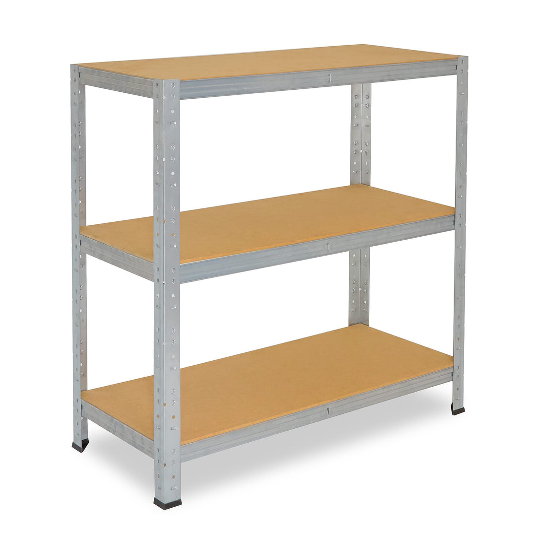 shelfplaza® 90x80x60cm HOME Schwerlastregal verzinkt/Metallregal mit 3 Böden/Kellerregal Metall, Gar