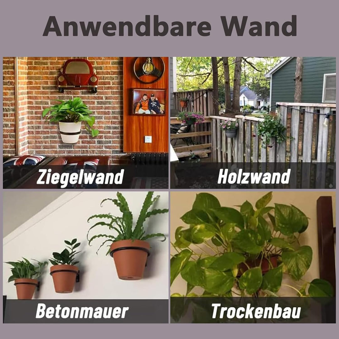 JAWAI 3 Stück Blumentopfhalter Ring Wand, Faltbarer Blumentopfhalter Wand, Wandhalterung Blumentopfh