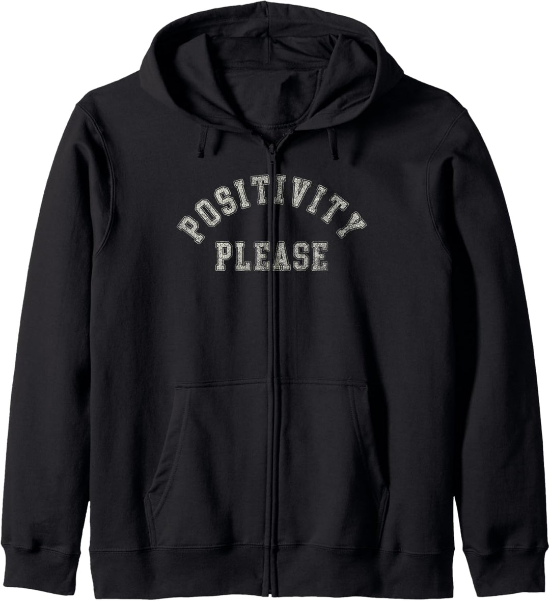 Positivity Please, Faded White Collegiate Text Kapuzenjacke