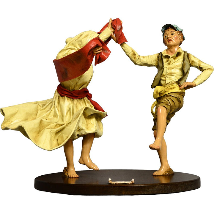 Arte Sacra di Claudio Riso Pizzica-Tanzpaar Figur aus Pappmaché und Terrakotta.