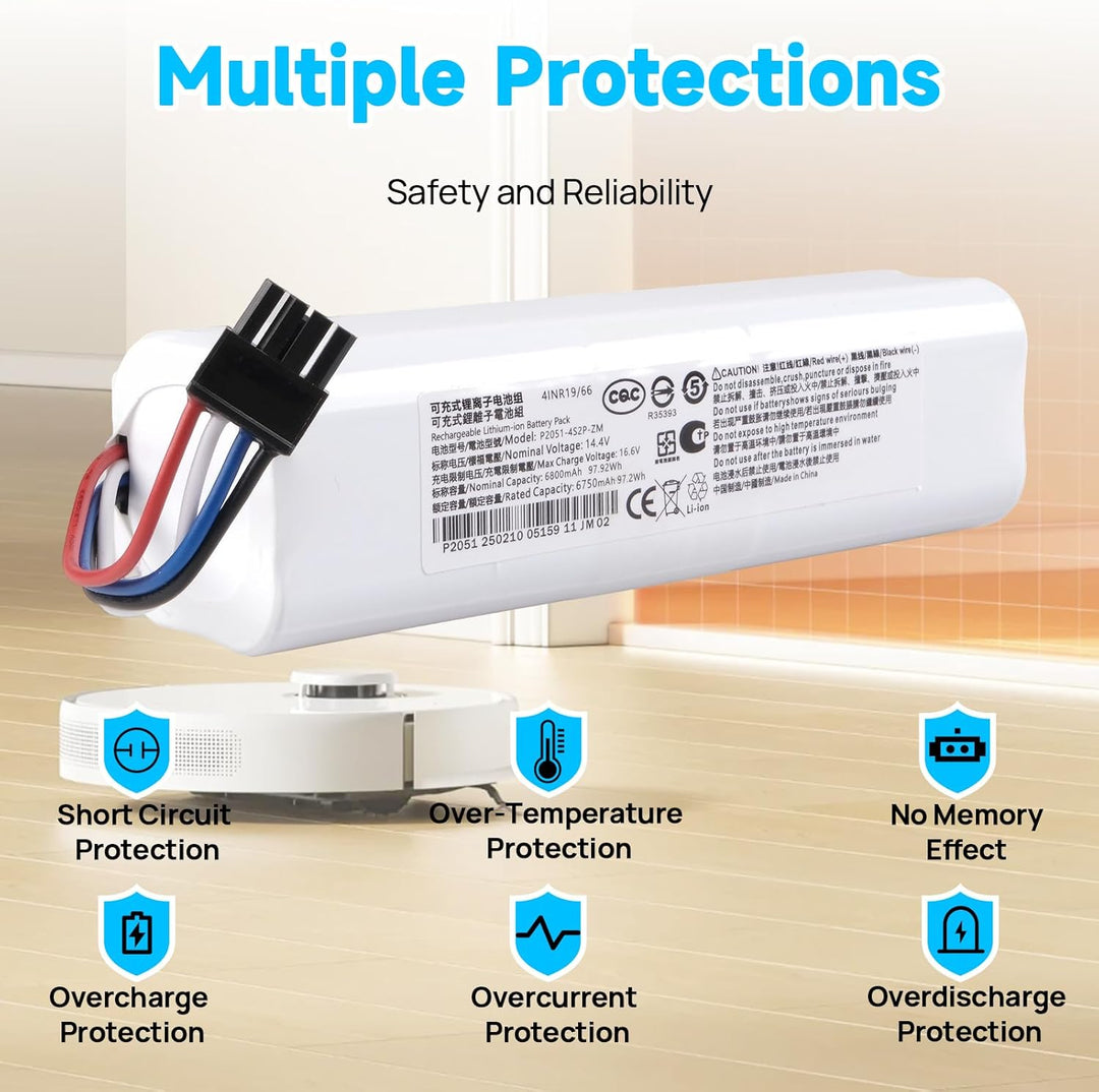 6800 mAh Akku kompatibel mit Dreame D9 D9 Pro D9 Max, D10 D10S D10 Plus, L10 L10S L10 Pro L10 Plus,