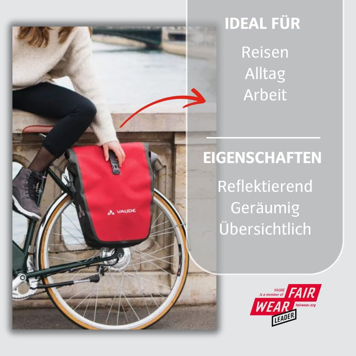 VAUDE Fahrradtaschen für Gepäckträger Aqua Back 2x24L, 2 x Hinterradtaschen wasserdicht, Fahrrad Gep
