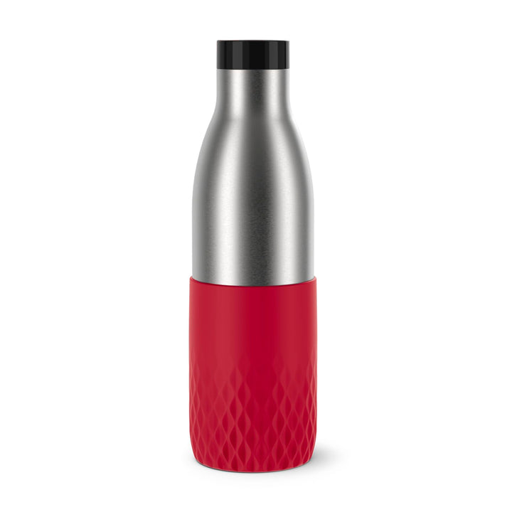Emsa Bludrop Isolier-Trinkflasche, wiederverwendbar, Edelstahl, nachhaltig, Pulverbeschichtung, 360°