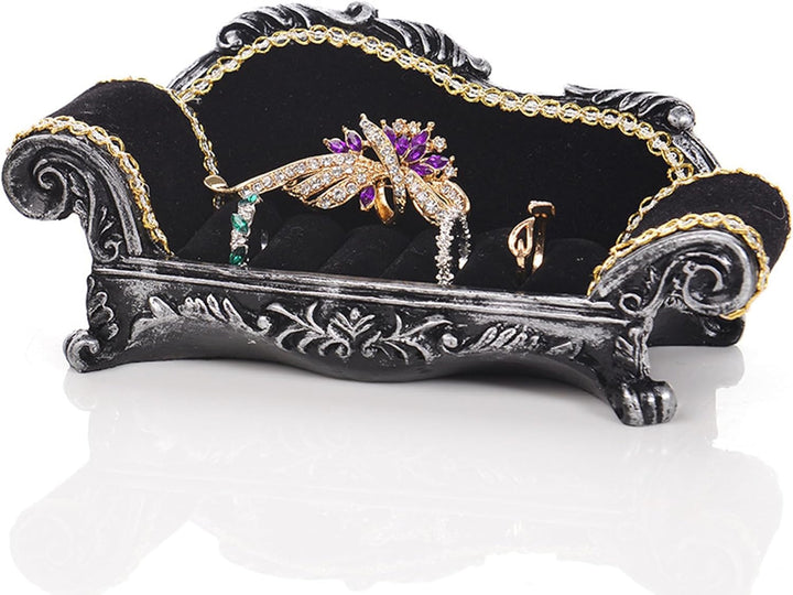 1:12 Schwarzes viktorianisches Puppenhaus, Couch, Sofa, Heimdekoration, Ornament, L, Schwarz