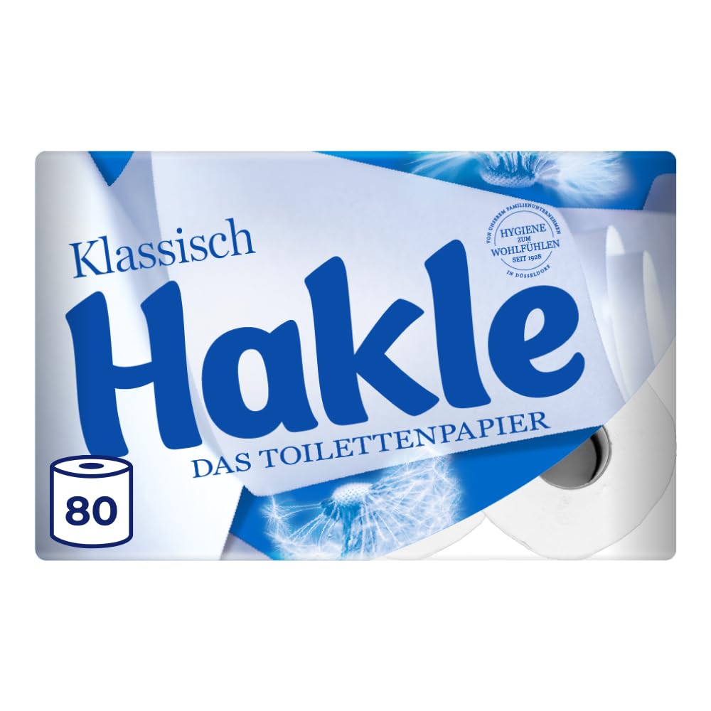Hakle - Toilettenpapier Klassisch Weiss 80 Rollen 150 Blatt (80er Pack), 150 Blatt (80er Pack)