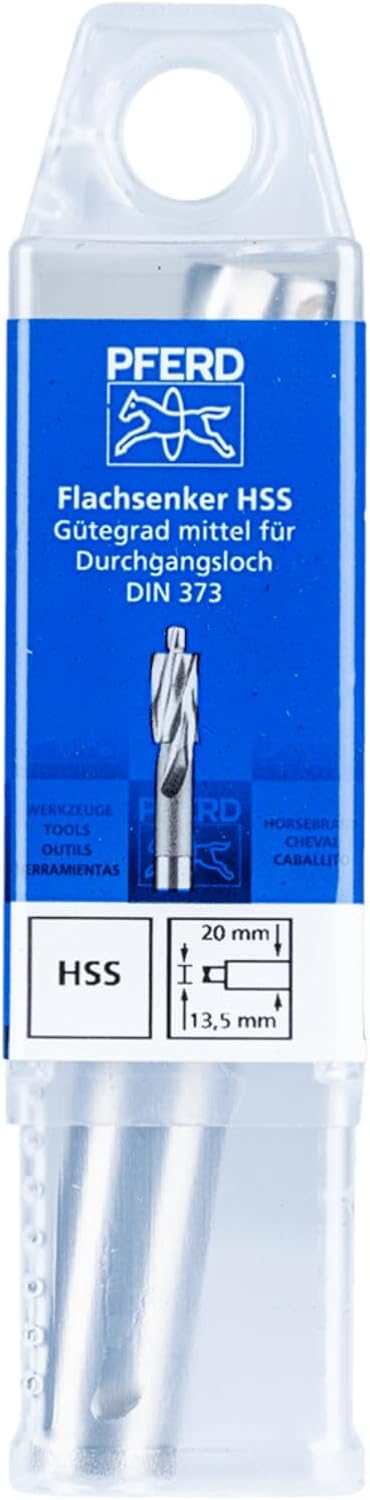 PFERD HSS Flachsenker mit Führungszapfen | Ø 20,0 mm, Schaft-ø 12,5 mm, DIN 373, mittel | 25203113 –