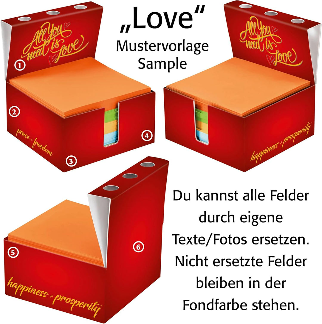 Zettelbox „handmade“, personalisierbar mit deinen eigenen Bildern, stabil verarbeiteter 400g Hartkar