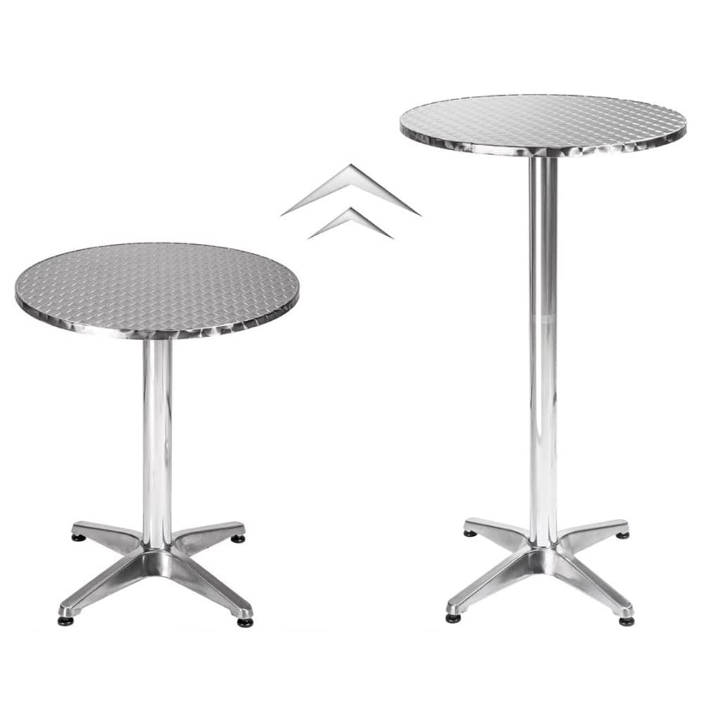 OHMG Bartisch, klappbar, quadratisch, Ø 60 cm, Aluminium, höhenverstellbar 70/110 cm, Stehtisch, hoc