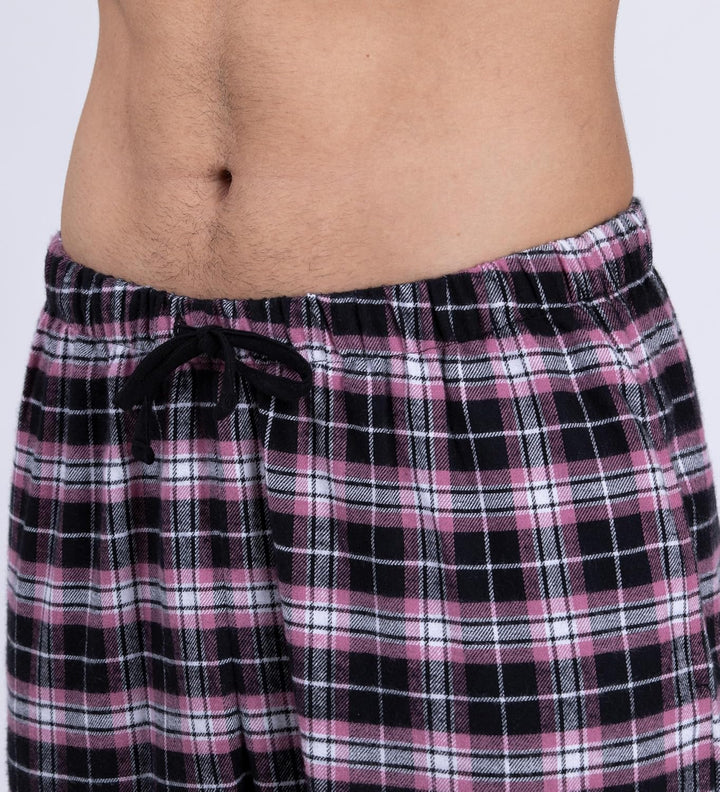 Moonline Herren Schlafanzug mit Flanellhose L Schwarz, L Schwarz