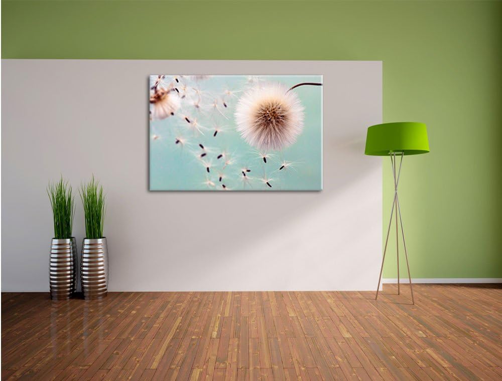 Pixxprint Pusteblumen in Bewegung als Leinwandbild/Grösse: 100x70 cm/Wandbild/Kunstdruck/fertig besp