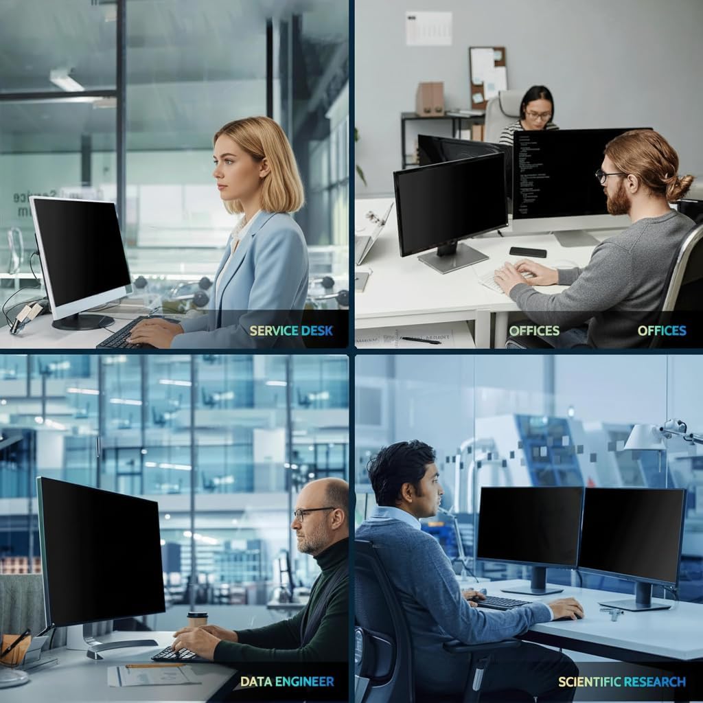 23.8 Zoll 16:9 Bildschirm Blickschutzfilter für Computer Monitor,Anti-Blaulicht Blendfrei Abnehmbare